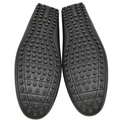 LOUIS VUITTON Hockenheim Moccasin Leather Loafers Black US 10