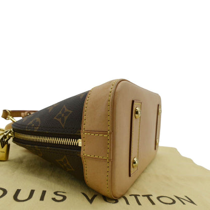 LOUIS VUITTON Alma BB Monogram Canvas Crossbody Bag Brown