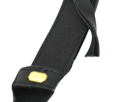 GUCCI Slim Double G Marmont Leather Buckle Belt Black Size 75/30