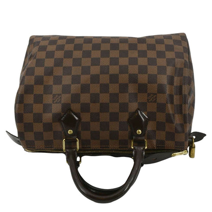 LOUIS VUITTON Speedy 30 Damier Ebene Satchel Bag Brown