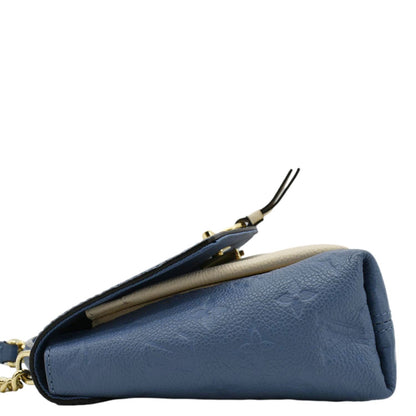 LOUIS VUITTON Blanche BB Monogram Empreinte Leather Shoulder Bag Blue