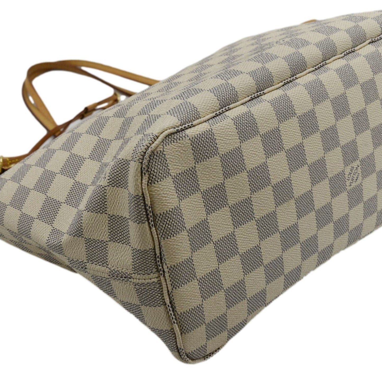 LOUIS VUITTON Neverfull MM Damier Azur Shoulder Bag Rose Ballerine