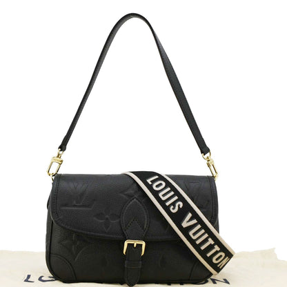 LOUIS VUITTON Diane Empreinte Leather Shoulder Bag Black