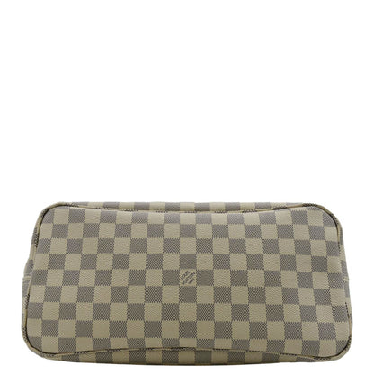 LOUIS VUITTON Neverfull MM Damier Azur Shoulder Bag Rose Ballerine