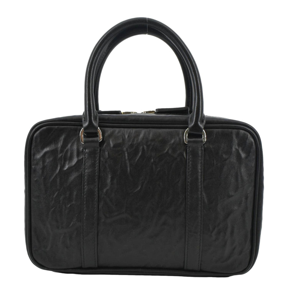 PRADA Re-edition 2001 Medium Antique Nappa Leather Shoulder Bag Black