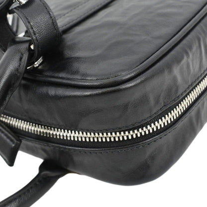 PRADA Re-edition 2001 Medium Antique Nappa Leather Shoulder Bag Black