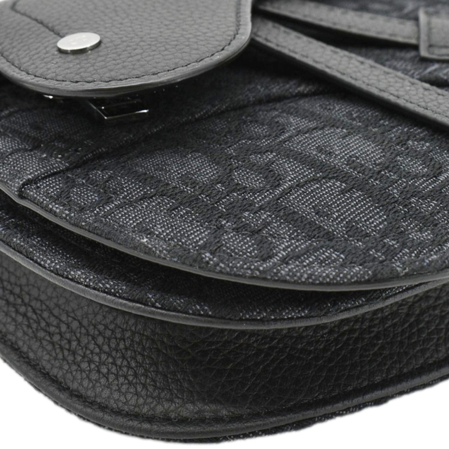 CHRISTIAN DIOR Saddle Oblique Jacquard Crossbody Bag Black