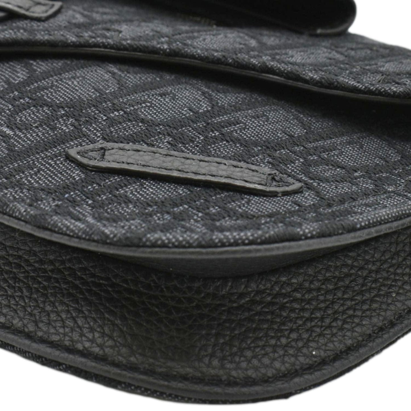 CHRISTIAN DIOR Saddle Oblique Jacquard Crossbody Bag Black