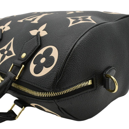 LOUIS VUITTON Speedy 25 Bandouliere Monogram Empreinte Leather Crossbody Bag Bicolor