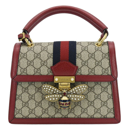 GUCCI Queen Margaret Bee GG Supreme Canvas Shoulder Bag Red 476541