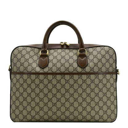 GUCCI Interlocking GG Supreme Canvas Briefcase Shoulder Bag Brown 674140