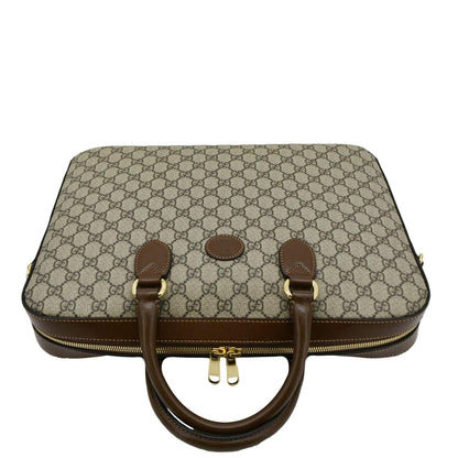 GUCCI Interlocking GG Supreme Canvas Briefcase Shoulder Bag Brown 674140