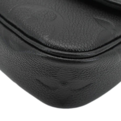 LOUIS VUITTON Ivy Empreinte Leather Wallet On Chain Shoulder Bag Black