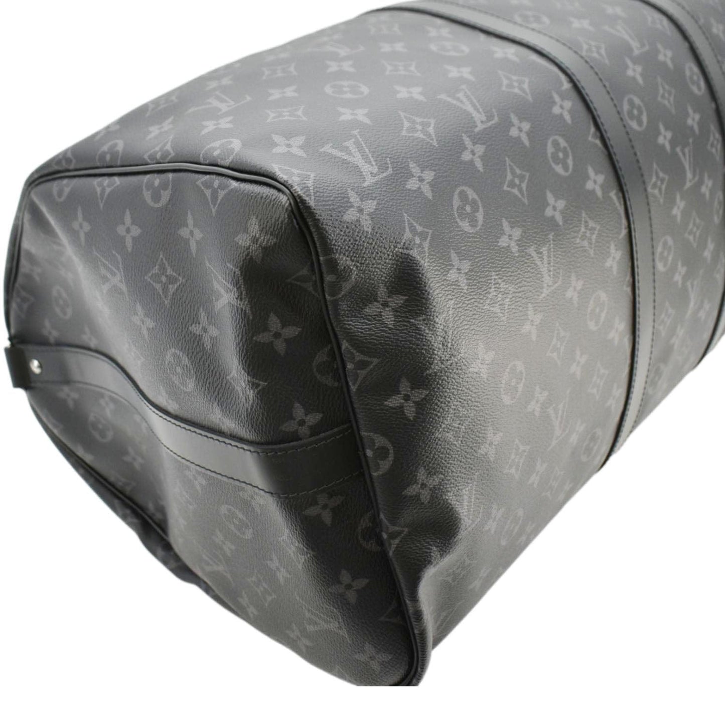 LOUIS VUITTON Keepall 55 Bandouliere Monogram Eclipse Travel Bag Black
