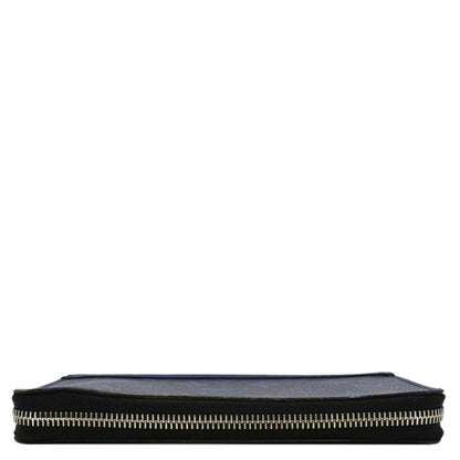 LOUIS VUITTON Zippy Vertical Taigarama Long Wallet Cobalt Blue