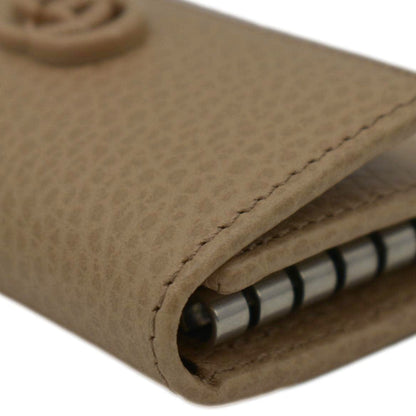 GUCCI Marmont Leather Key Case Light Brown 456118