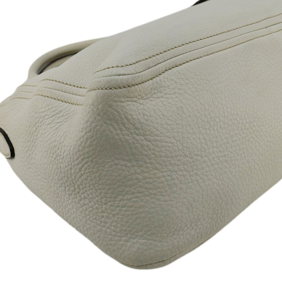 PRADA Vitello Phenix Leather Shoulder Bag White