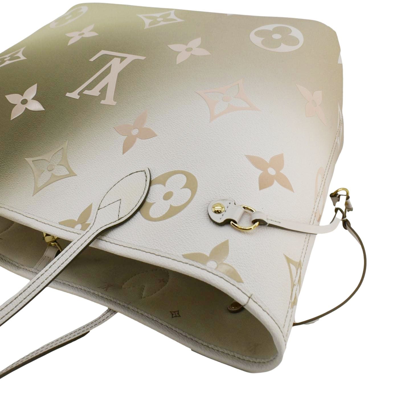 LOUIS VUITTON Neverfull MM Monogram Canvas Tote Sunset Khaki