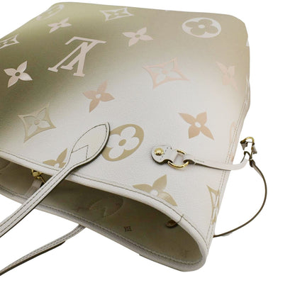 LOUIS VUITTON Neverfull MM Monogram Canvas Tote Sunset Khaki