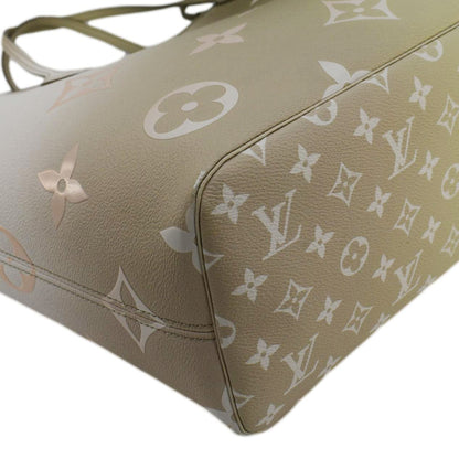 LOUIS VUITTON Neverfull MM Monogram Canvas Tote Sunset Khaki