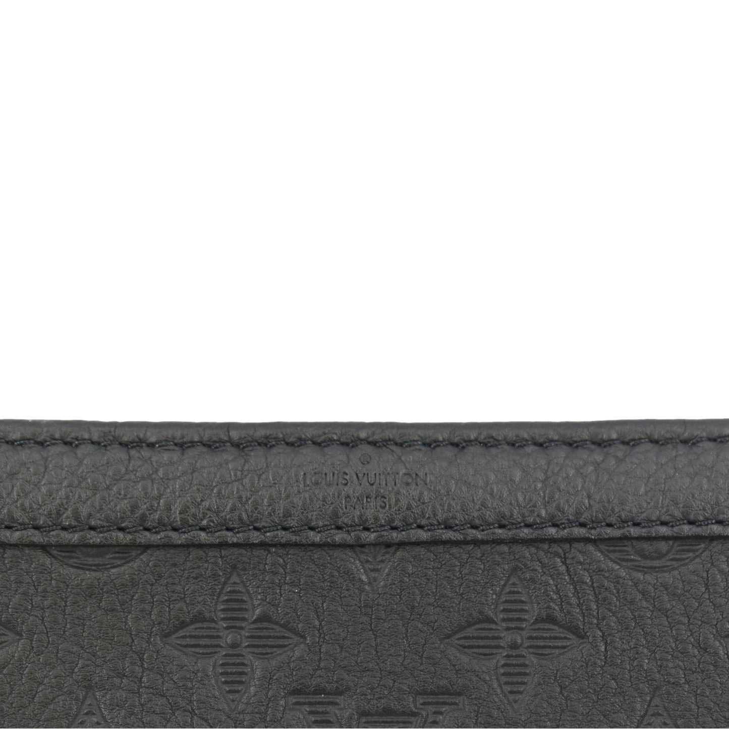 LOUIS VUITTON Gaston Wearable Monogram Shadow Leather Wallet Crossbody Bag Black