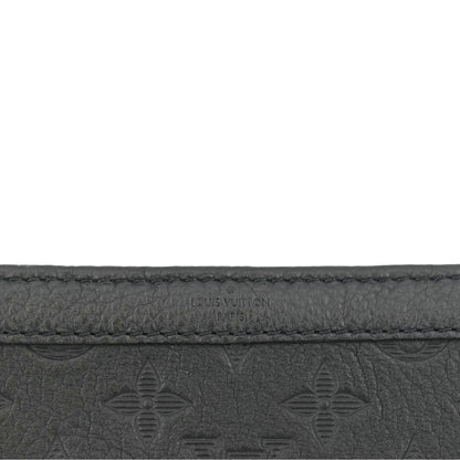 LOUIS VUITTON Gaston Wearable Monogram Shadow Leather Wallet Crossbody Bag Black