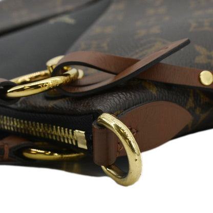 LOUIS VUITTON V BB Monogram Canvas Tote Shoulder Bag Black