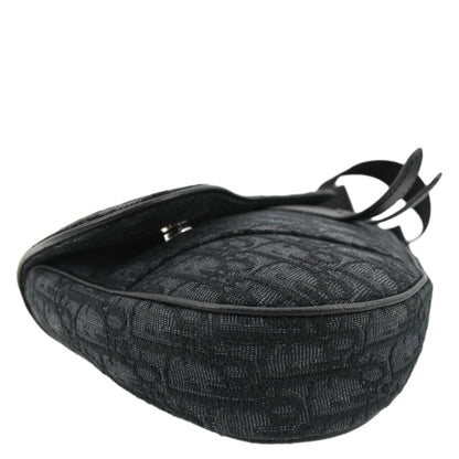 CHRISTIAN DIOR Saddle Oblique Jacquard Crossbody Bag Black