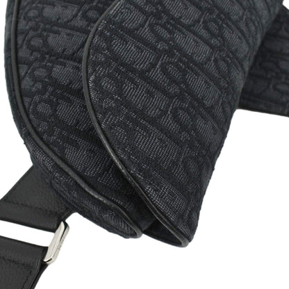 CHRISTIAN DIOR Saddle Oblique Jacquard Crossbody Bag Black