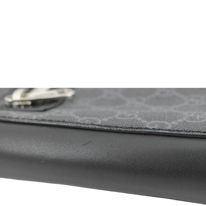 GUCCI Small GG Supreme Canvas Messenger Bag Black 523599