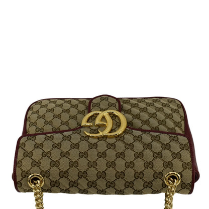 GUCCI GG Marmont Medium Canvas Crossbody Bag Beige 443496