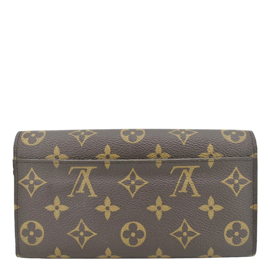 LOUIS VUITTON Sarah Monogram Canvas Wallet Brown