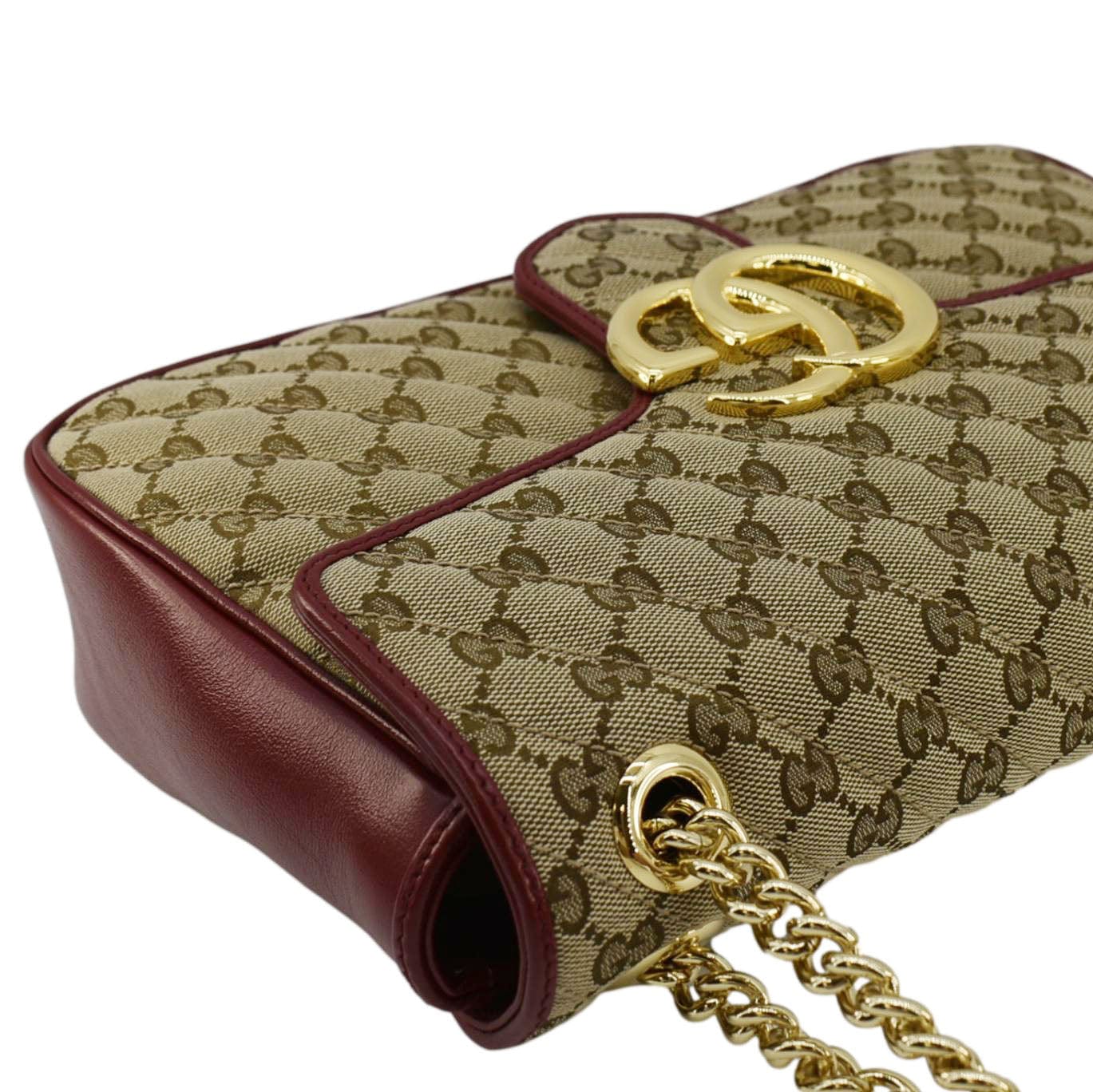 GUCCI GG Marmont Medium Canvas Crossbody Bag Beige 443496