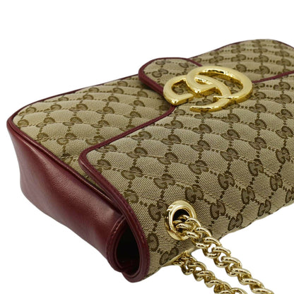 GUCCI GG Marmont Medium Canvas Crossbody Bag Beige 443496