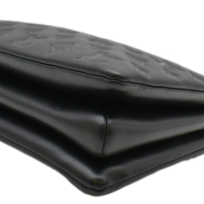 LOUIS VUITTON Coussin MM Monogram Embossed Shoulder Bag Black
