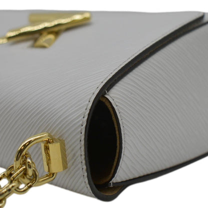 LOUIS VUITTON MM Twist Epi Leather Chain Shoulder Bag White