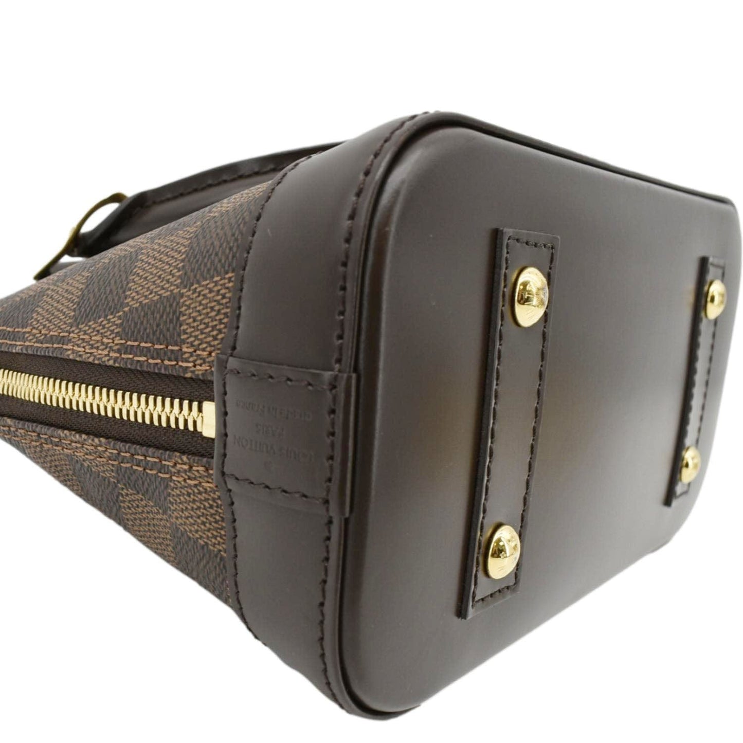 LOUIS VUITTON Alma BB Damier Ebene Satchel Bag Brown