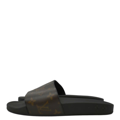 LOUIS VUITTON Sunbath Monogram Canvas Slide Sandals Brown US 6