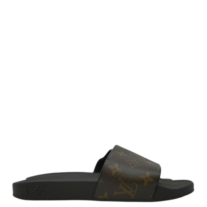 LOUIS VUITTON Sunbath Monogram Canvas Slide Sandals Brown US 6