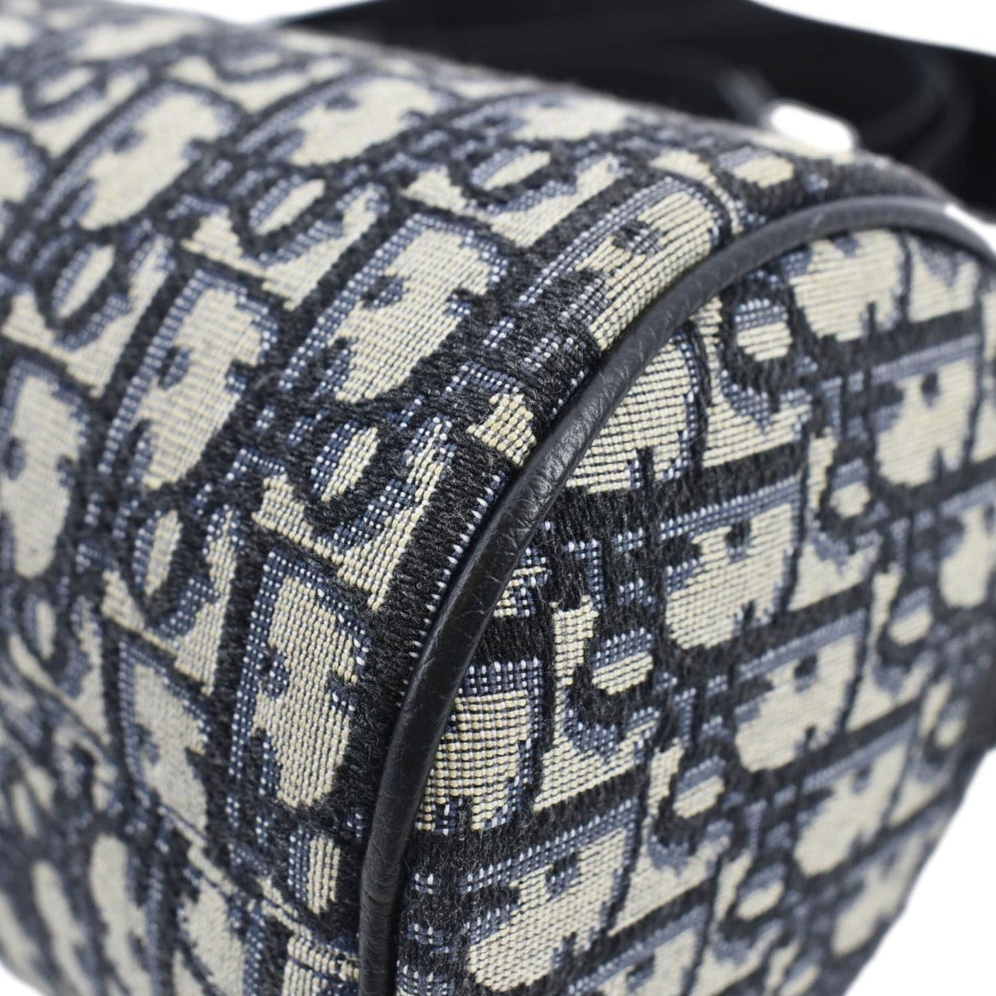 CHRISTIAN DIOR Roller Oblique Canvas Messenger Bag Navy Blue