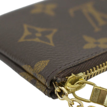 LOUIS VUITTON Pochette Key Cles Monogram Canvas Coin Case Brown