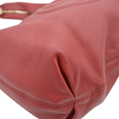 GUCCI Soho Pebbled Leather Hobo Shoulder Bag Red 282304