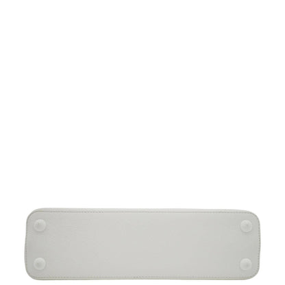 LOUIS VUITTON Capucines East-West MM Leather Crossbody Bag White
