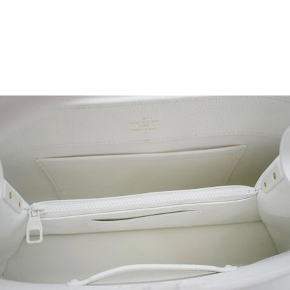 LOUIS VUITTON Capucines East-West MM Leather Crossbody Bag White