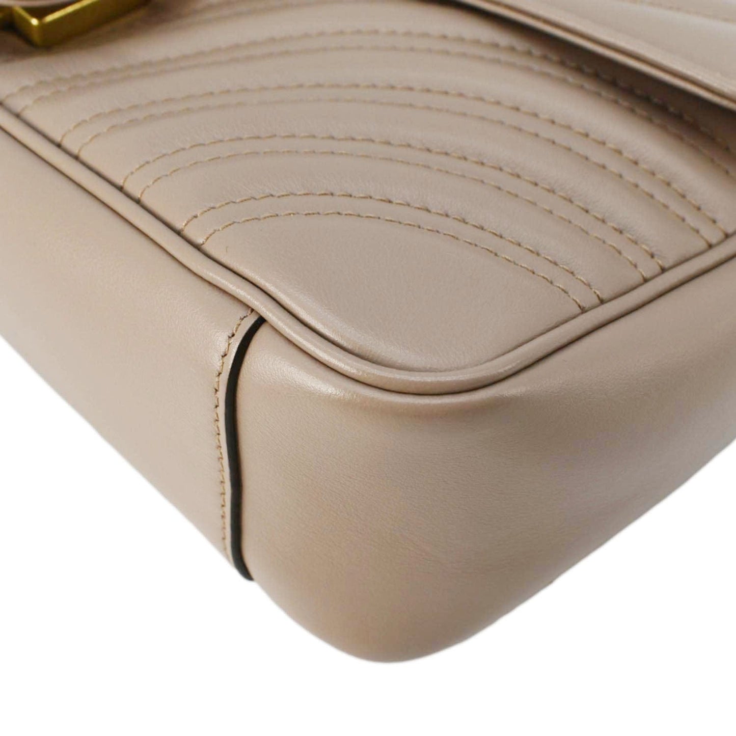 GUCCI GG Marmont Small Diagonal Matelasse Leather Crossbody Bag Porcelain Rose 443497
