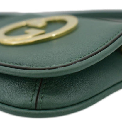GUCCI Mini Blondie Leather Crossbody Bag Green 698635