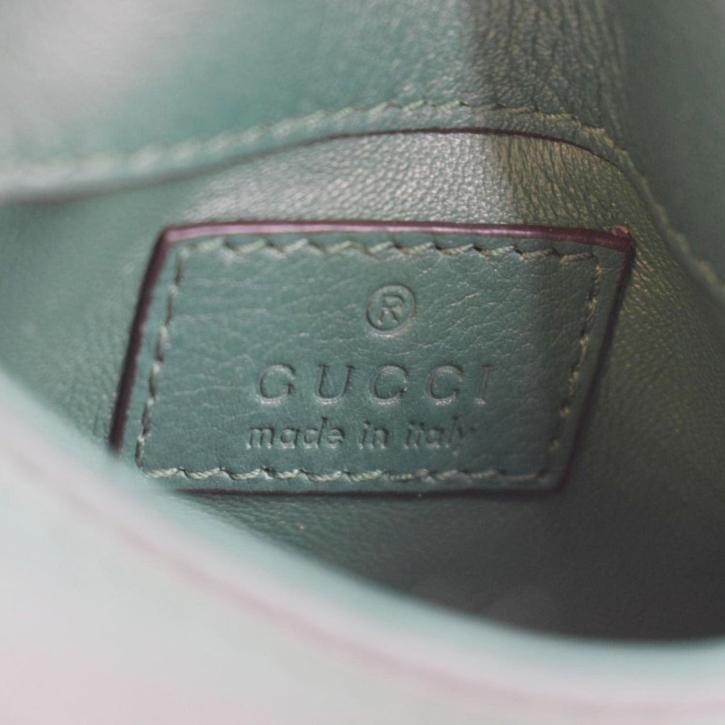 GUCCI Mini Blondie Leather Crossbody Bag Green 698635