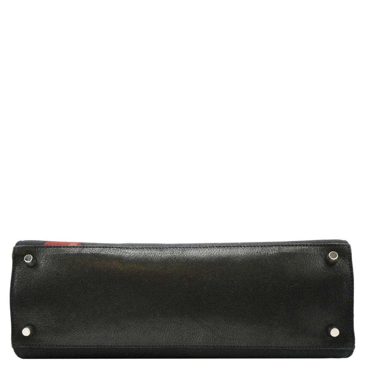 PRADA Canapa Floral Frame Canvas Top Handle Tote Bag Bag Black