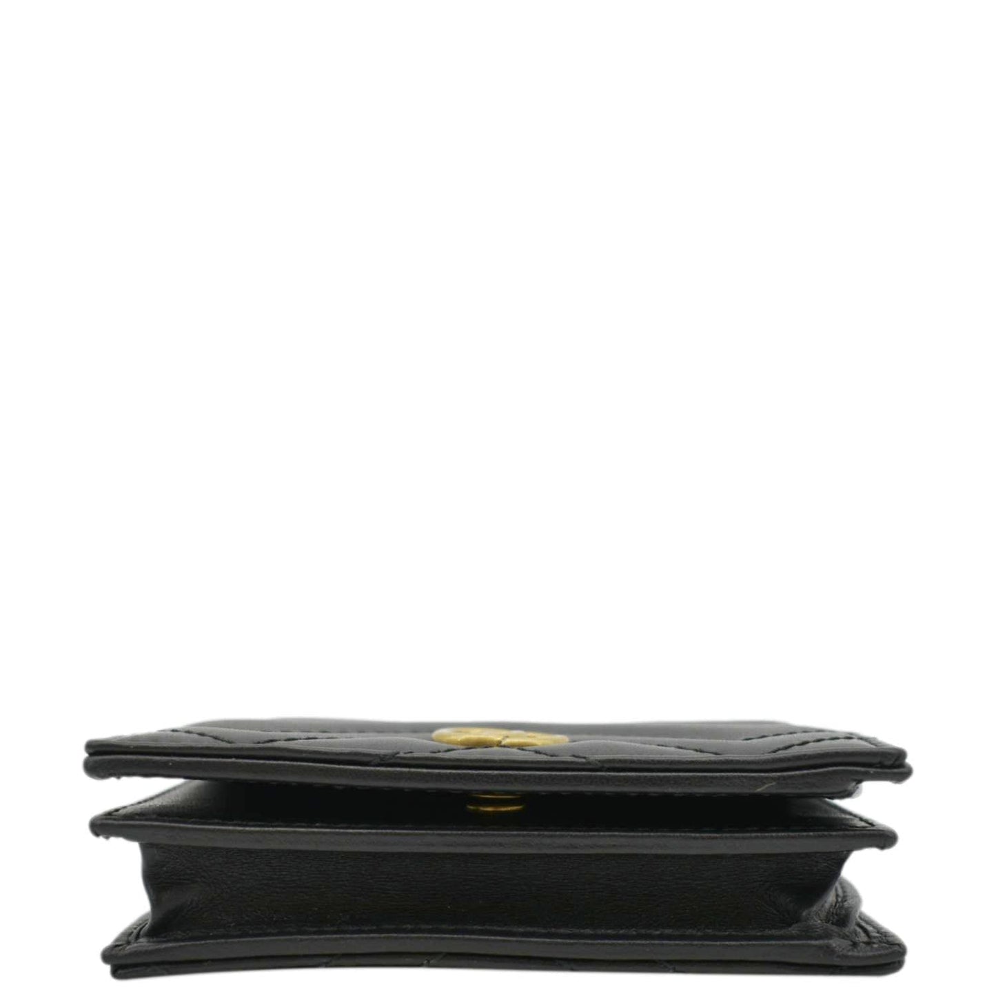 Gucci Marmont GG Matelasse Leather Card Case Wallet Black 466492