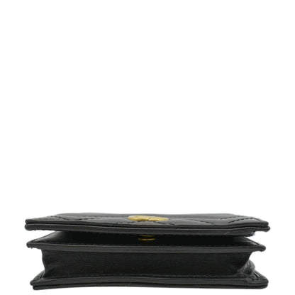 Gucci Marmont GG Matelasse Leather Card Case Wallet Black 466492